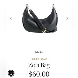 Jules Kae Zola bag. Black. Soft vegan leather
